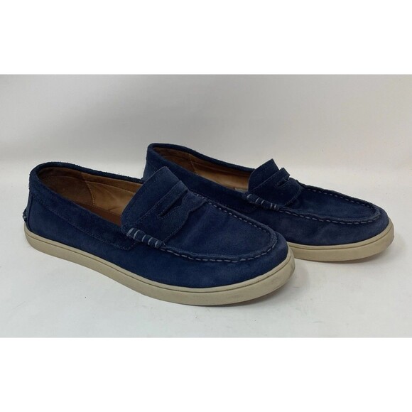 Johnnie-O Mens Santa Monica Blue Suede Loafer Casual Dress Style JMFW1720 Sz 8 M main image 4
